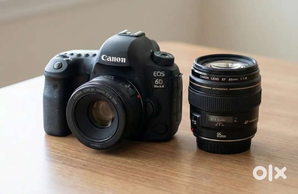 Canon EOS 6D Mark II camera body with Canon EF 85 mm 1.8 lens