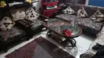 Wooden sofa set with Glass table 5000+1000