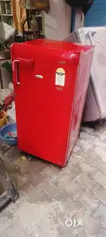 Red colour single door fridge 180 litter capacity proper working