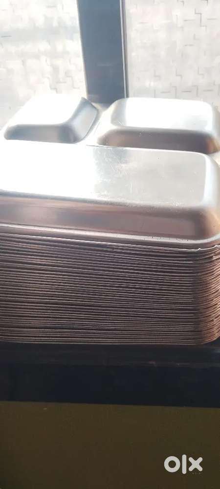 Stainless steel plates and spoons and Dosa Bhatti with shegadi