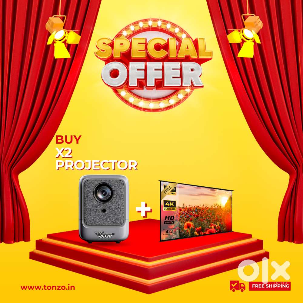 Cinema X2 Mini Projector 4000 LED Lumens Native 100 INCH SCREEN FREE