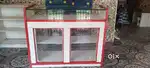 Glass & wood table with rack&drawr for shops and stores (all 3 tables)
