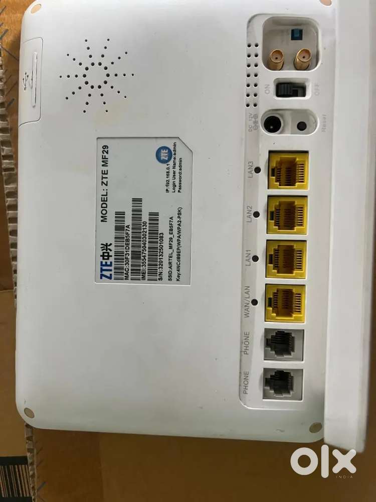 Airtel wifi Router, Firewall and fiber switch connector