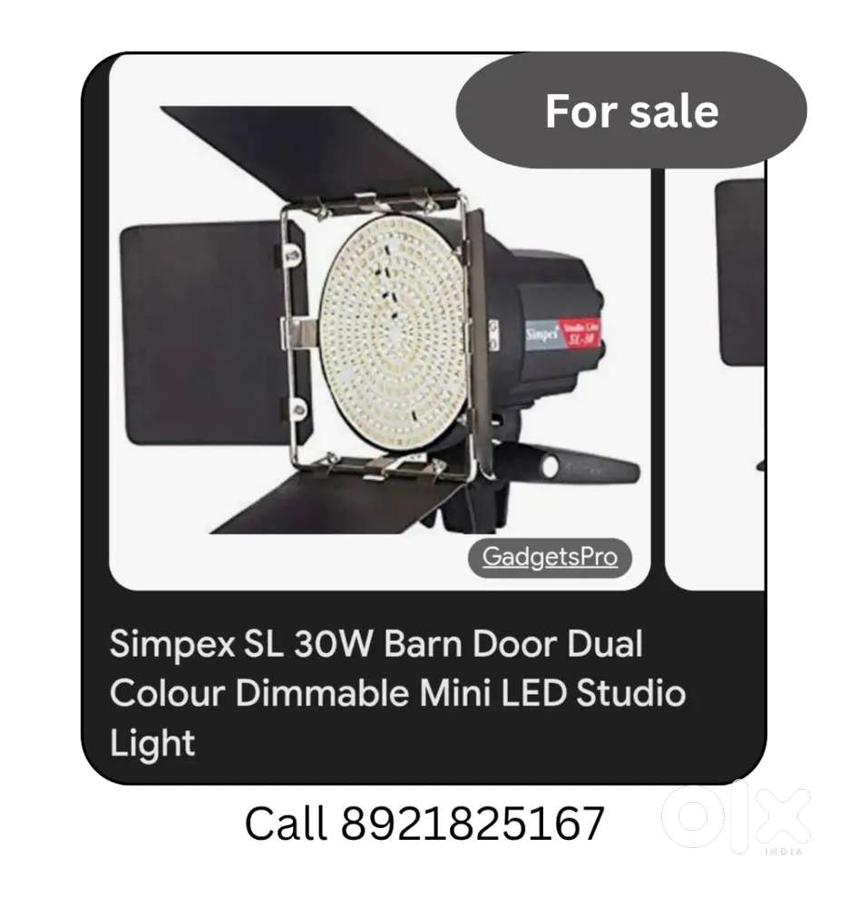 Simpex SL 30W Barn Door Dual Color Dimmable Mini LED Studio Light