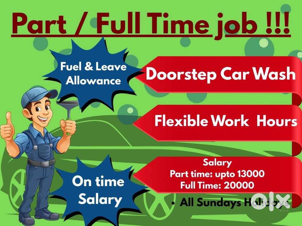 Part time job in Saibabacolony. Doorstep Car wash