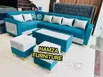 HAMZA FURNITURE NEW STYLISH PLYWOOD L SHAPE CORNER SOFA SET