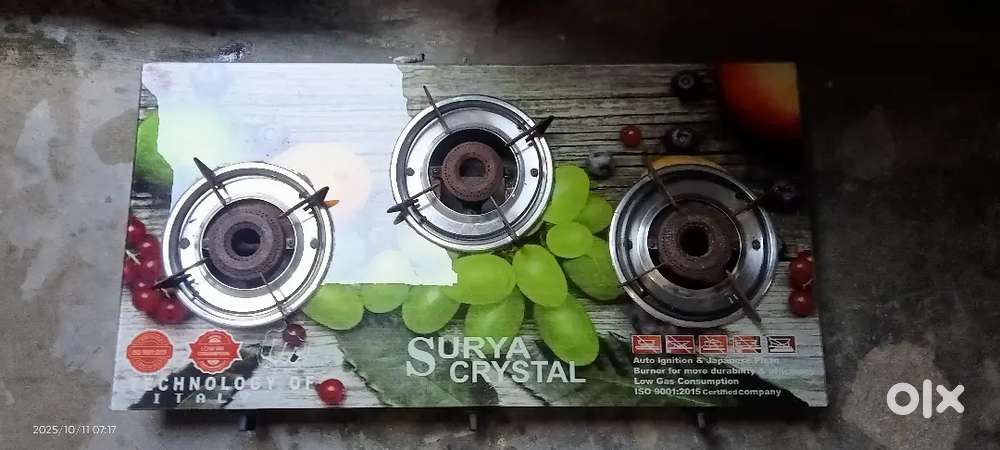 Surya crystal 3 burners gas stove in good condition for sell