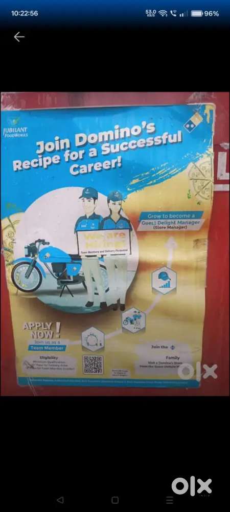 Dominos pizza staff vacancy