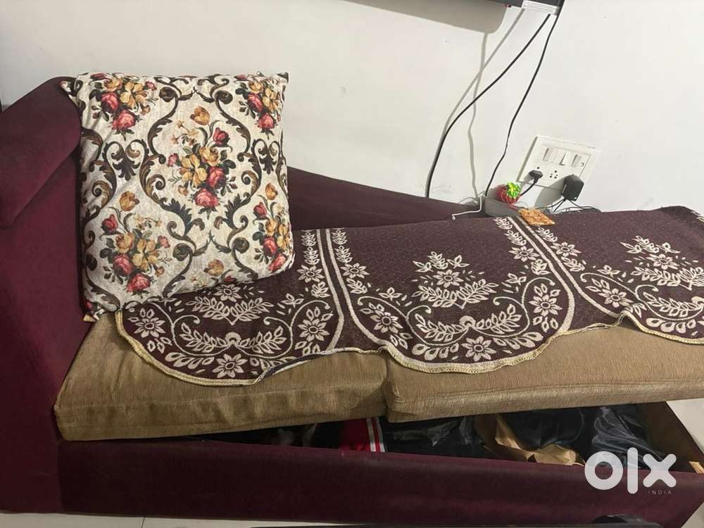 5 seater sofa cum bed with storage and cushion