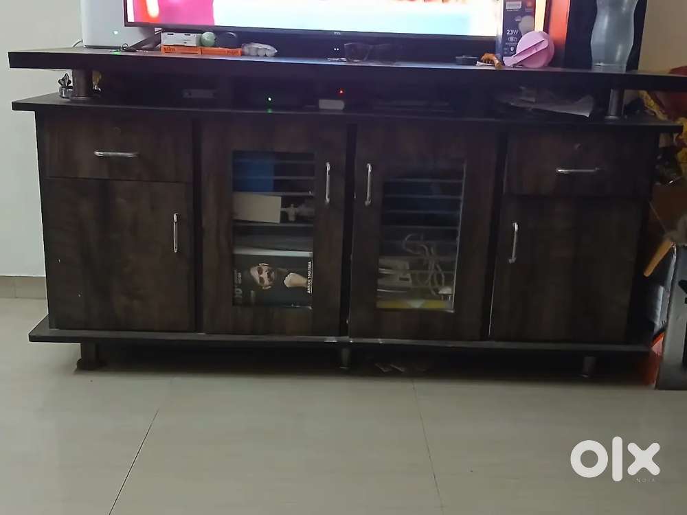 Brown colored T.V. unit