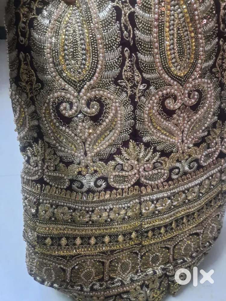 Lahenga choli with amrodri and moti work dupatta