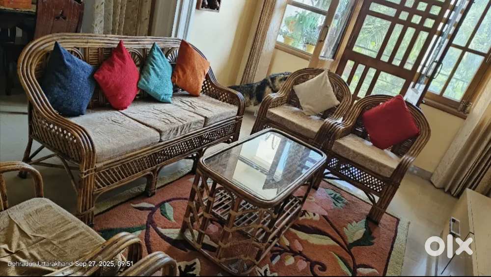 Elegant Bamboo Cane 3+2 sofa set with centre table Quick Sale