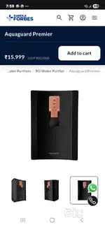 Eureka Forbes RO (brand new)