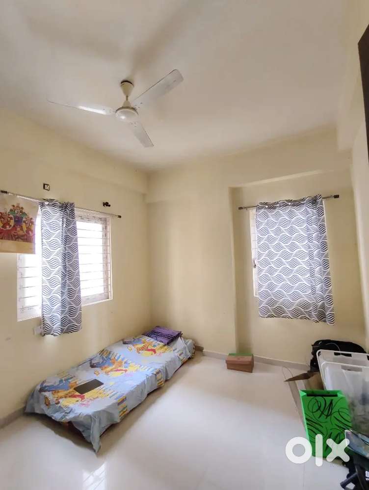 It's a two bhk flat one bedroom with attached washroom one sharing