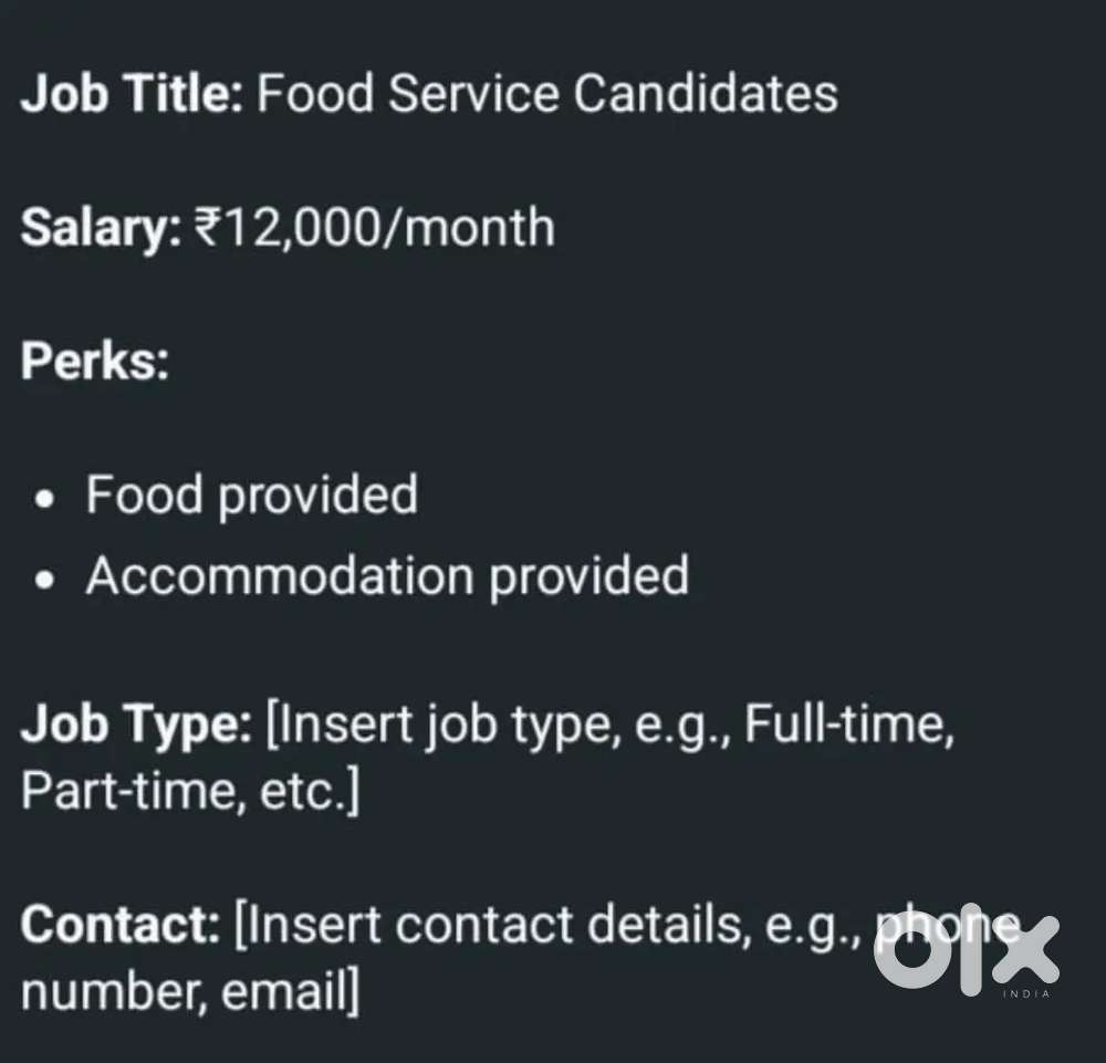 Food service candidates