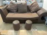 3 seater sofa with cushion and ottoman
