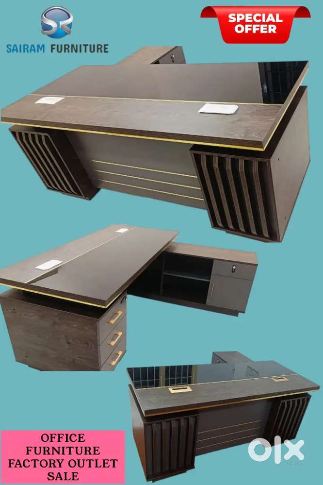 Sairam Furniture new model 1.6 meter executive office table with glass