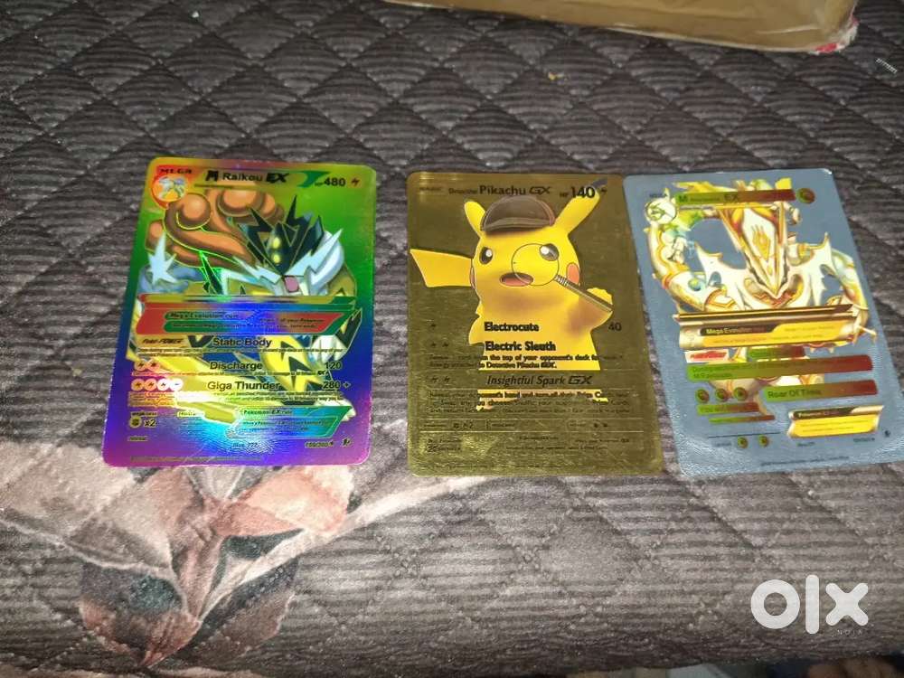 Pokemon card all 3 card in gold rainbow silver