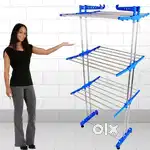Steel clothes drying stand, water drum 200 liter, 2 water can and disp