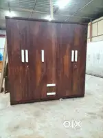 NEW PREMIUM LOOK 5 DOOR WARDROBE WITH WOODEN HANDLE