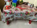 1 Plastic table.1 Computer table. 2single sofa. 1 folding t poy.