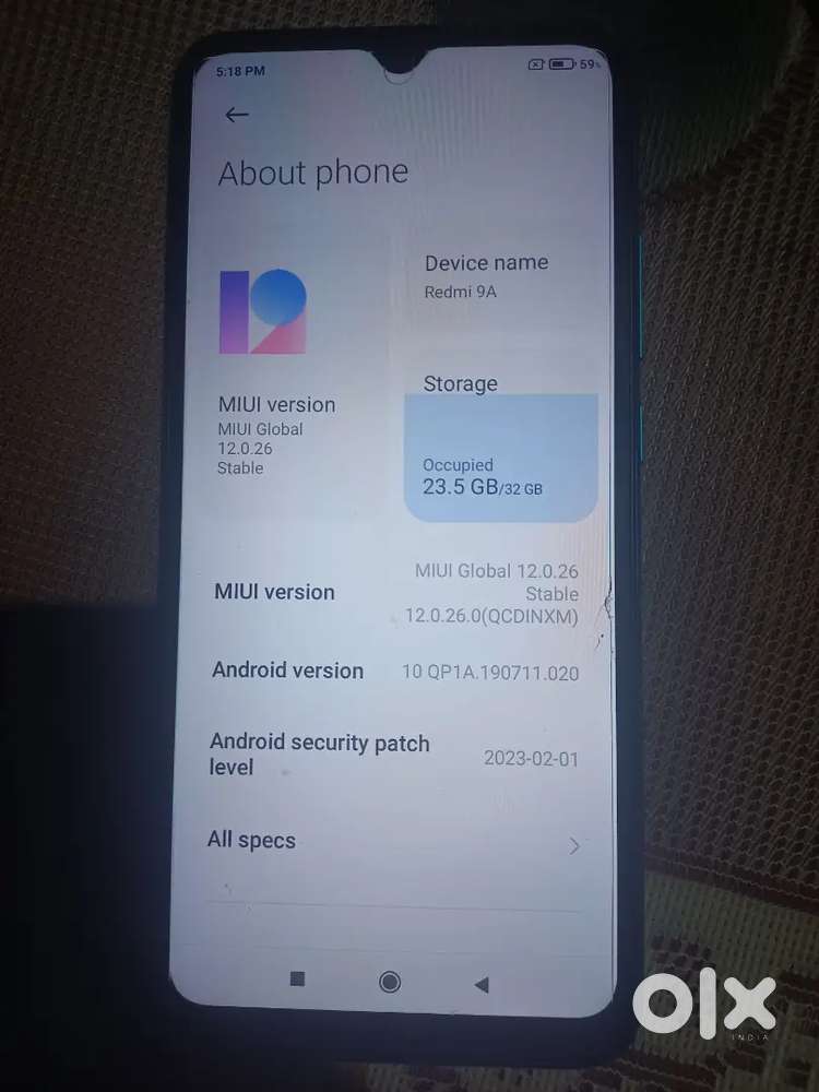 Redmi 9A 3gb ram 32 gb rom