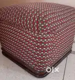 Wooden puffs made of solid wood