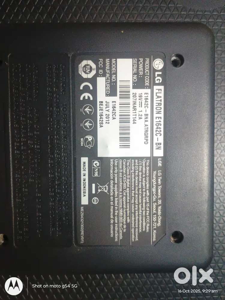 Lg 14` inches monitor,  or 21 LG COLOURED TV Running condition,