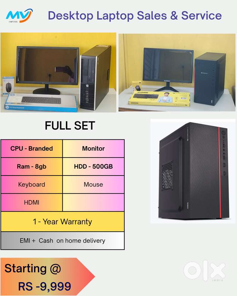 Desktop Laptop CPU Full Set i3-i5-i7 Available @ Low Price
