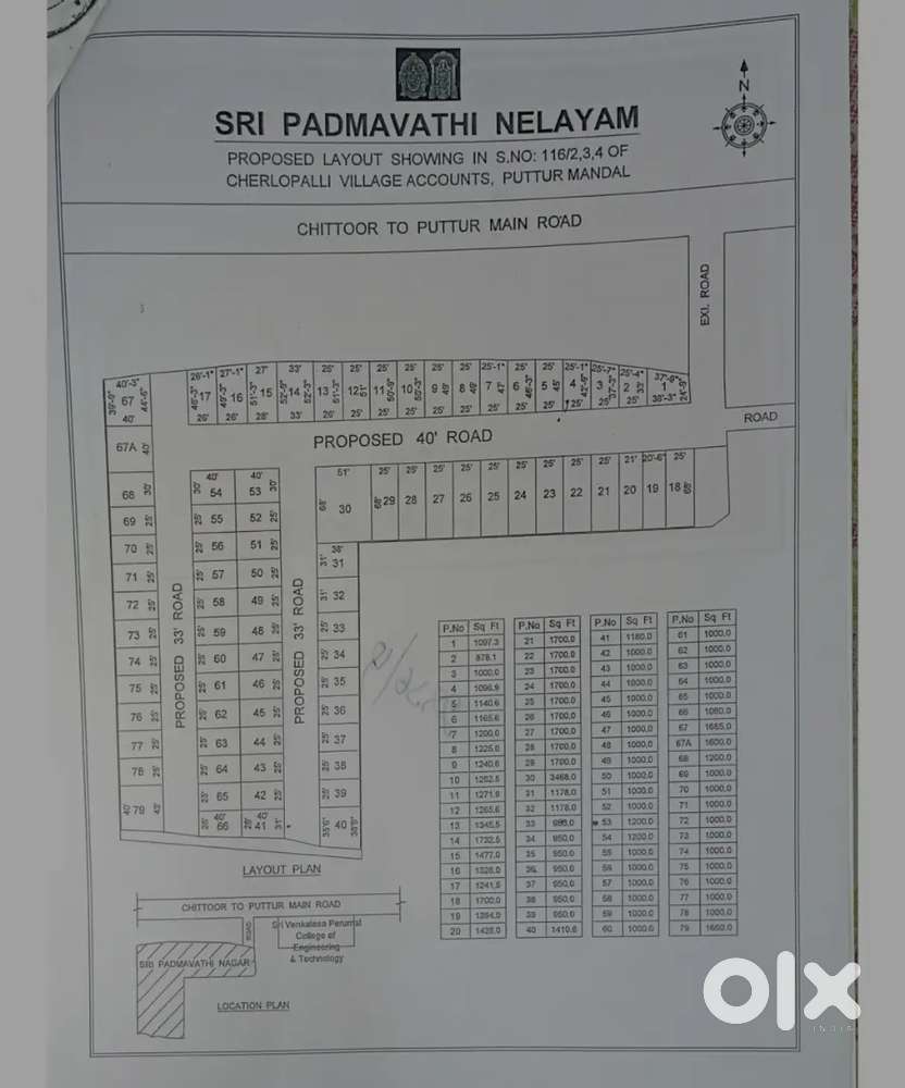Residential plot (25*40) east facing ,Plan as been posted ,Plot no 42