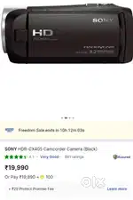 Sony HD Handycam camera (9.2megapixels,60x zoom,3 month useing )