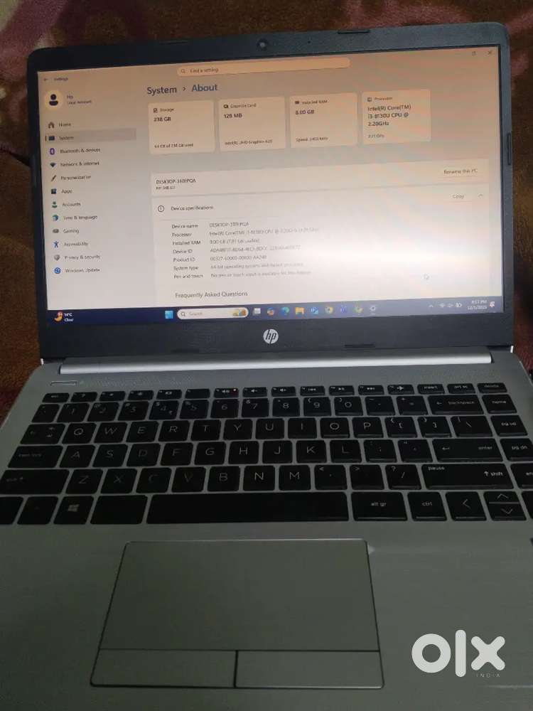 HP I3 8TH GENERATION