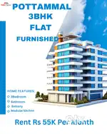 Pottammal 3Bhk Furnished Flat For Rent