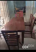 4 CHAIRS DINING TABLE WITH 2 SEATER BNCH