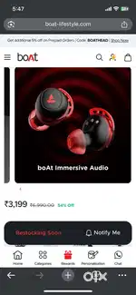 Boat 141 Earbuds, 3 month used
