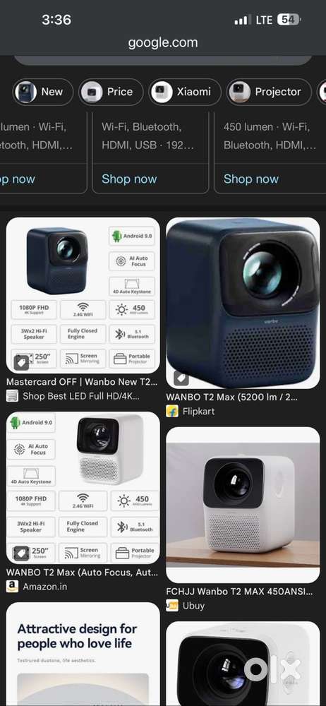 Projector hd wanbo t2 max