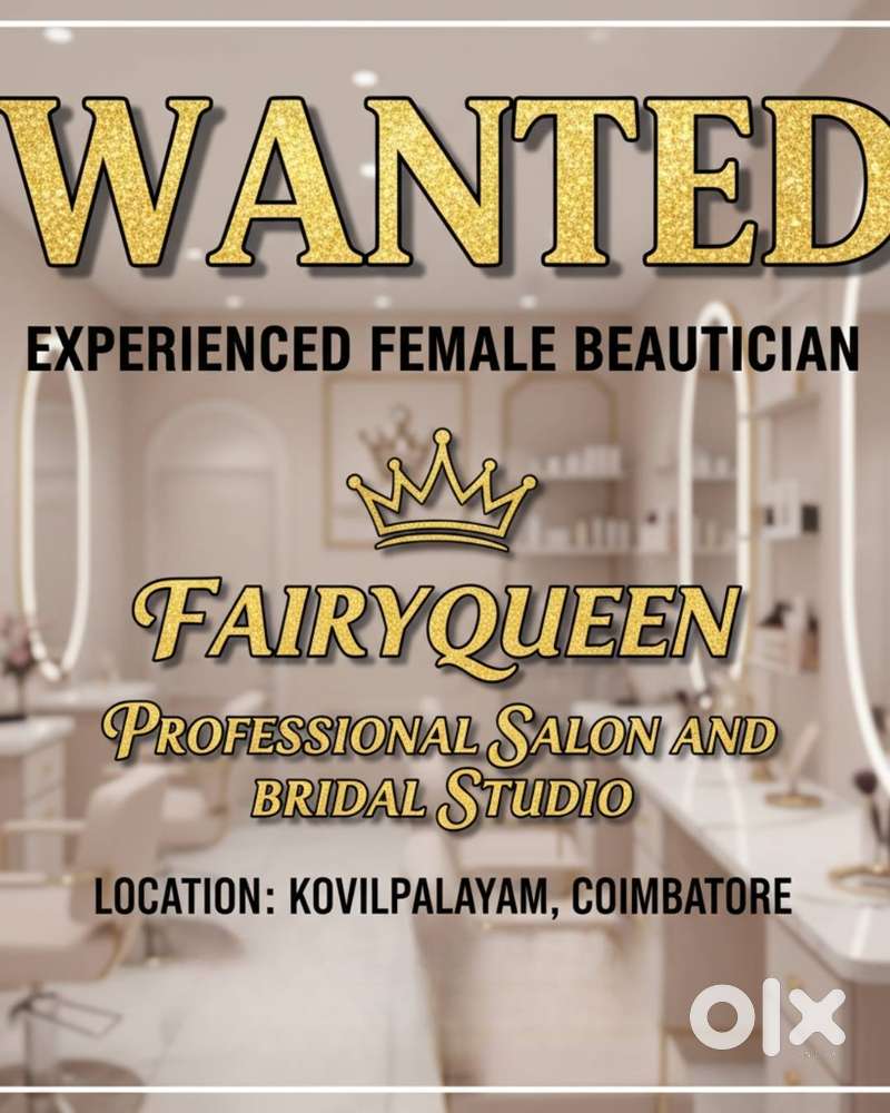 WANTED EXPERIENCED FEMALE BEAUTICIAN FOR SALON