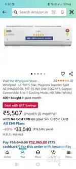 1.5T 5 star AC, sealed pack, delivered yesterday from Amazon