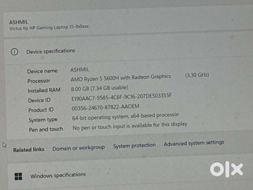 HP victus ryzen 5