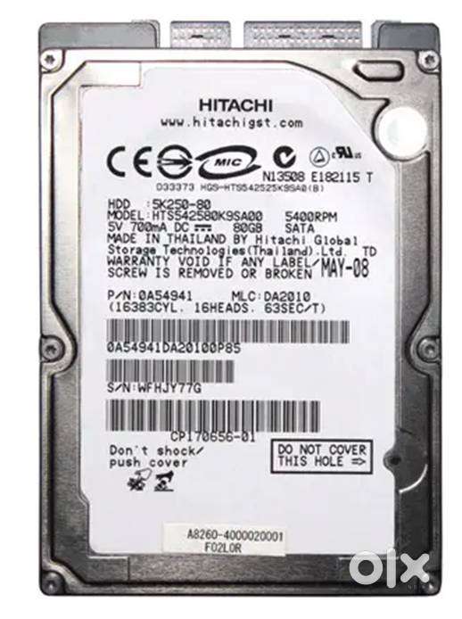 80gb Laptop Sata Interla hard disk, Tested and Excellent conditon Ok