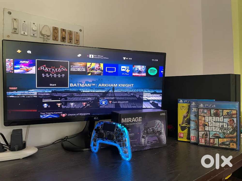 PS4 1 TB + LG Monitor + 10 Games  Full Setup  Excellent Condition