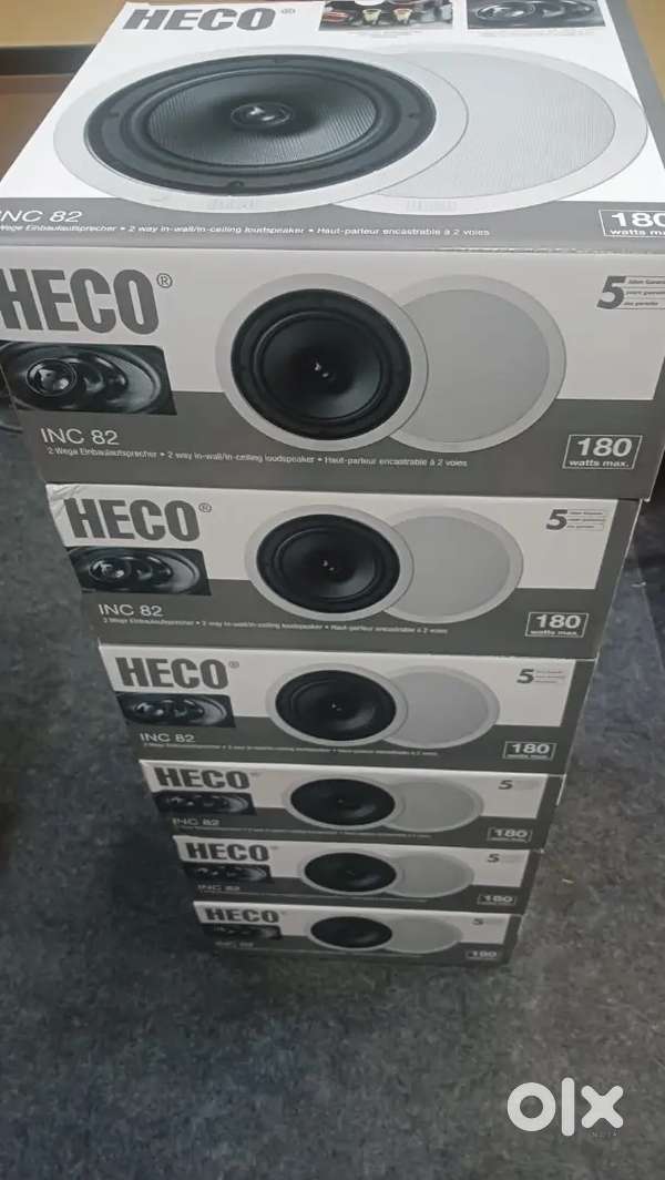 HECO
Dolby Atmos
DTS X 
Original Sound 
Siling speakers
8'2 Inc
180 Wt