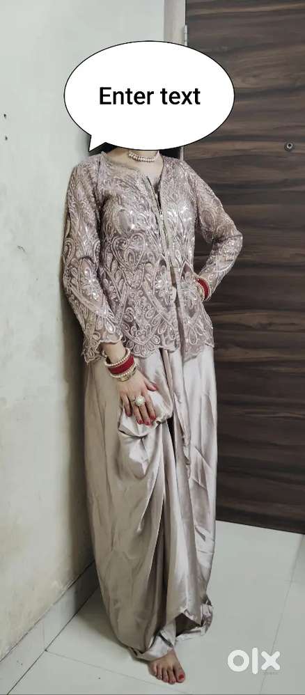 Indo western style Rose gold colour