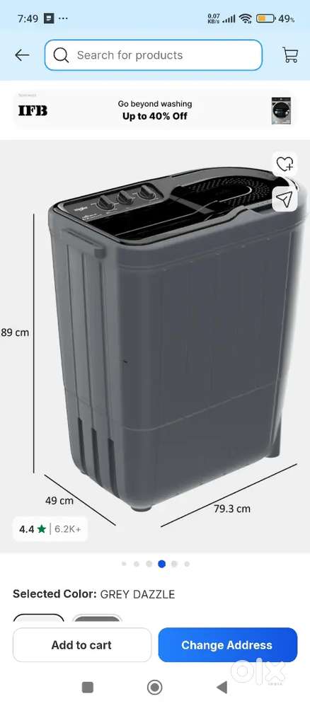 Whirlpool washing Machine (ace stainfree) 8.2kgs