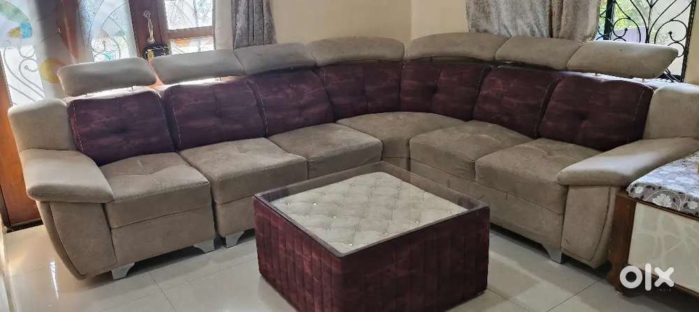 Six sitter sofa with a tea table