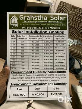 Solar lagwane ke liye sampark kare