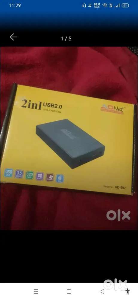 USB 2.0 3.5 inch and 2.5 Inch 2 in 1 Enclosure HDD Sata Casing