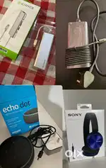 Amazon exho dot,cadyce usb dock station,dell 130w charger,sonyheadphon