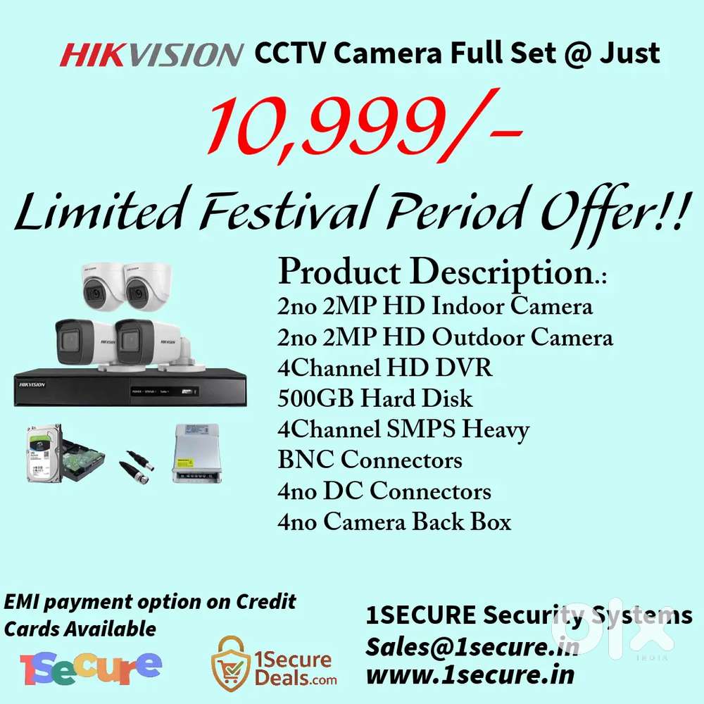 Hikvision 4no CCTV Camera Full Set – Limited Festival Period Offer!!