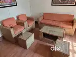 5 seater sofa set with center table and 2 corner tale